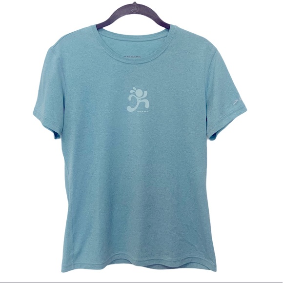 Brooks Running Distance Graphic Technical Tee Blue - Picture 3 of 13